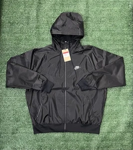Nike Sportswear Windrunner Hooded Black Jacket Men’s Size Large DA0001-010 - Picture 1 of 14