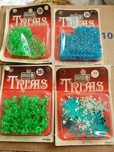 Vintage Craft House Trims Beads And Sequins NOS Crafts Ornaments 4 Packs - Picture 1 of 5