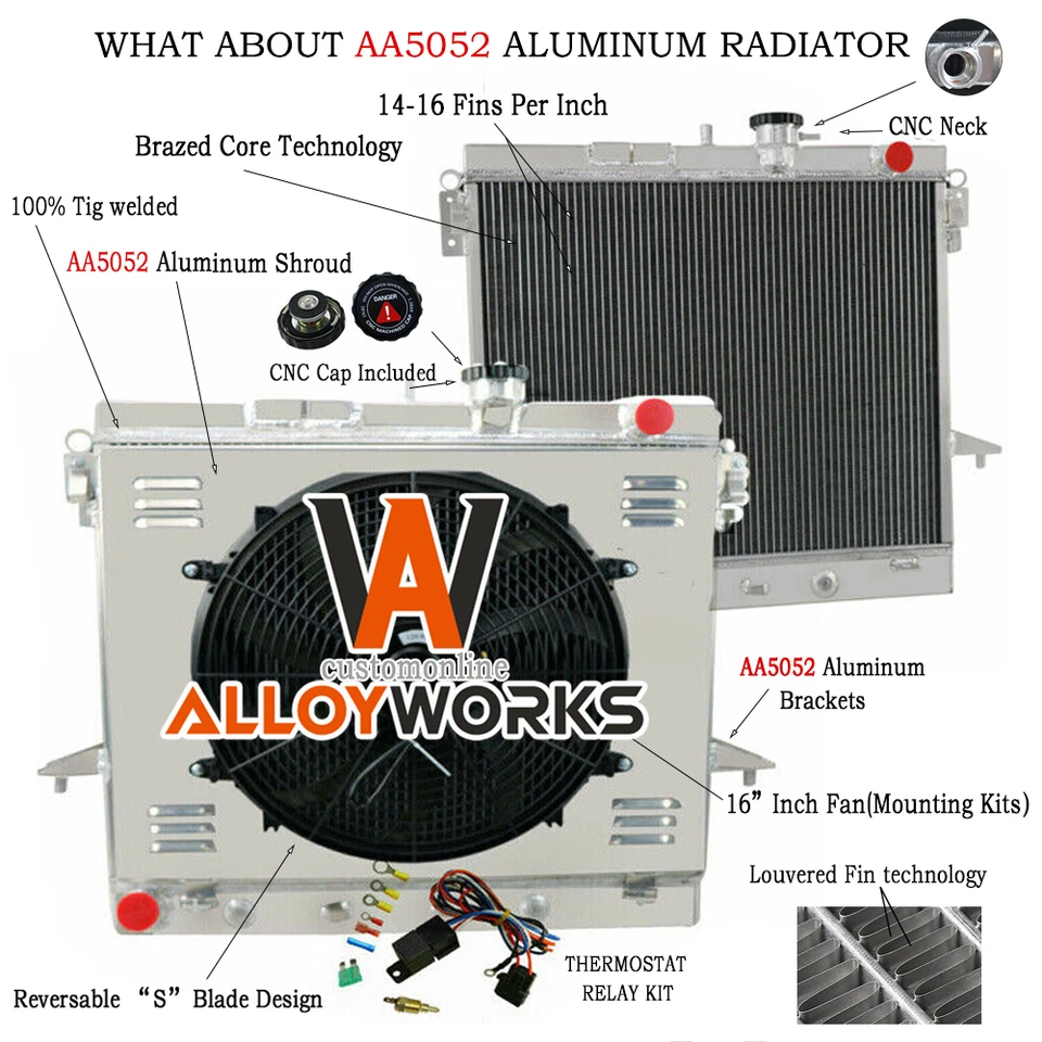 Ventilador de cubierta de radiador Fit 2006-2012 08 2010 Chevy Colorado GMC Canyon Hummer 3 filas Foto 1 de 4