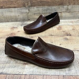 LB Evans Alton Mens Slipper Loafer Cognac Brown Leather Size 9 M