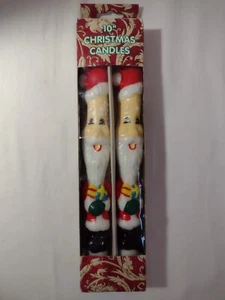 Vintage Santa Candles 10" Tapers Unused Original Open Box  - Picture 1 of 6