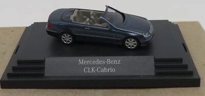 Busch Ho 1/87 Mercedes CLK Convertible Blu Tansanit IN Metallo IN Box #B66961347 - Immagine 1 di 4