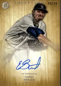 2014 Bowman Inception Prospect Autographs Gold #PAEB Eddie Butler Auto /99 - Picture 1 of 2