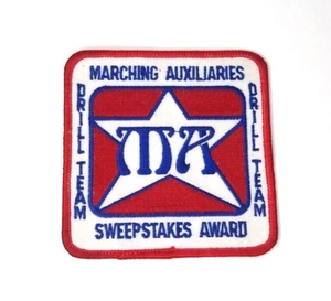 MA Marching Auxiliaries DRILL TEAM Sweepstakes Award Stiched Tab Patch - Picture 1 of 4
