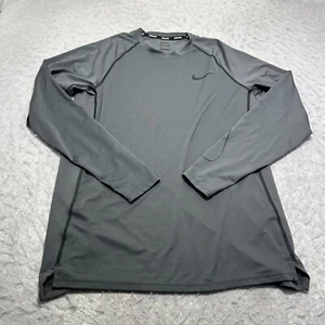 Nike Pro Dri Fit Long Sleeve Shirt Gray Slim Fit Lightweight Mens Size Large L - Picture 1 of 14