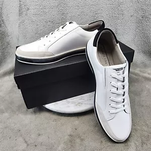 Kenneth Cole Zapatos Para Hombres Talla 8 Blanco Cuero Con Cordones Tenis Informales *NUEVOS CON ETIQUETAS* - Imagen 1 de 12
