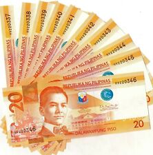 PHILIPPINES 2018 20 Pesos Notes Duterte Espenilla x10 In Sequence Series UNC