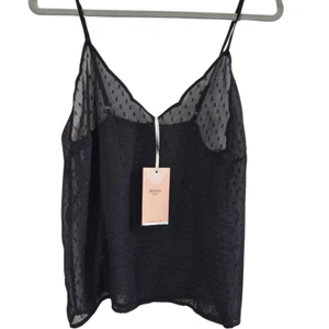 Top Blashe negro malla transparente sin mangas talla M - Imagen 1 de 7