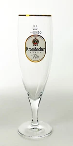 Krombacher Pils Exklusiv Pokal Bierglas 0,3l Gläser Stielglas Goldrand 1297