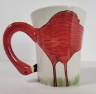 Grande tasse à thé café oiseau flamant rose PIER ONE peinte à la main en 3D
