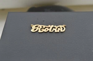 14k YELLOW GOLD NAME TAG "ROBIN"(E132) - Picture 1 of 2