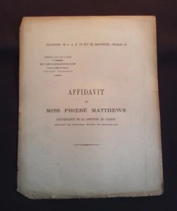 Affidavit de miss Phoebé Matthews gouvernante de la Comtesse de Colmar devant le - Imagen 1 de 1