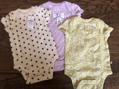 NUEVO Body Baby Gap niña 3 piezas amarillo lunares lavanda SET 0 3 6 GEMELOS Foto 1 de 4