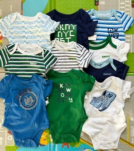 New 10 PACK Boys DKNY Baby LOT Bodysuits Infant Gift Set Size 3 6 Months NWT - Picture 1 of 6