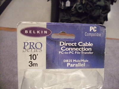 Belkin 10' DB25 Male Parallel Direct Cable Connection , PC to PC File Transfere - Image 1 of 4