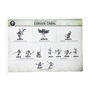 WCAJ40 CARTE APTITUDES CORVUS CABAL WARCRY WARHAMMER AOS BITZ  - Picture 1 of 8