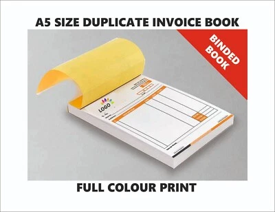Personalised A5 Duplicate Invoice Book • Order Book • NCR Pad • Receipt Pad • - Image 1 of 4