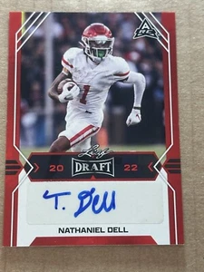 NATHANIEL TANK DELL RED Autograph Rookie 2022 Leaf Draft Auto RC - Picture 1 of 2