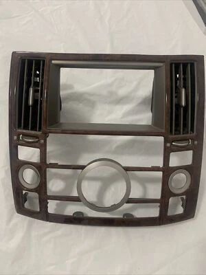 06 07 08 Infiniti FX35 FX45 RADIO NAVEGACIÓN Panel de Control Climático Bisel Grano Madera Foto 1 de 4