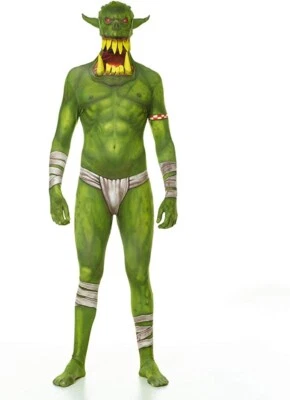 VENTA Adulto Verde Orco Monstruo Morphsuit Dientes Para Hombres Barato Aterrador Disfraz de Halloween Foto 1 de 4