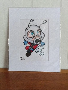 Jeff Pina Original Art Ant-man Marvel 4.5 x 6.5 Matted Bagged and Boarded - Picture 1 of 6