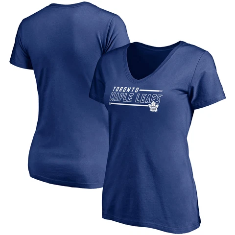 Women's Fanatics Branded Blue Toronto Maple Leafs Mascot In Bounds V-Neck Cover