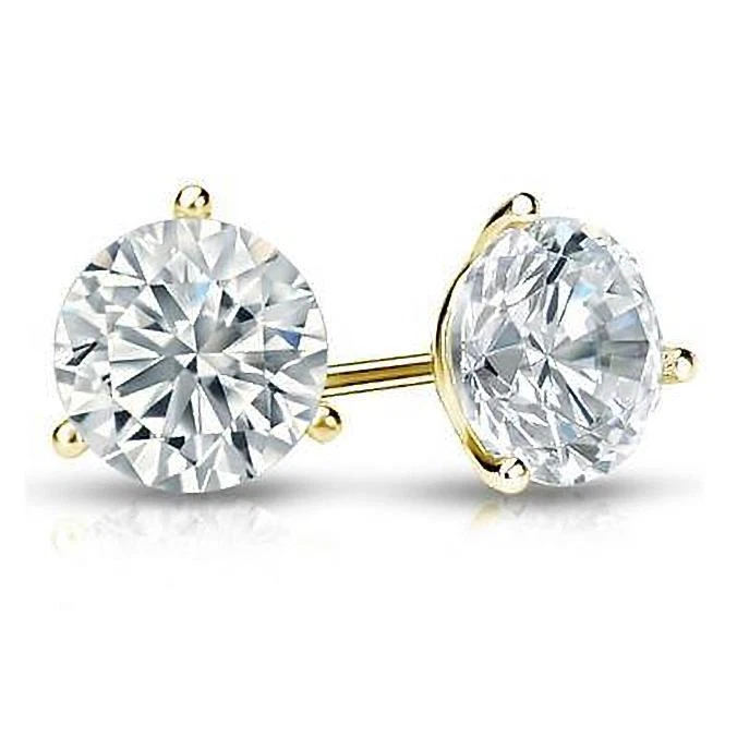 1.00ct Round Cut Moissanite Charles & Colvard Martini Stud Earrings in 14k Gold - Imagem 1 de 1