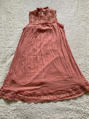 Vestido Hint of Mint para mujer talla M coral cuello alto ganchillo sin mangas línea A (C15) Foto 1 de 4