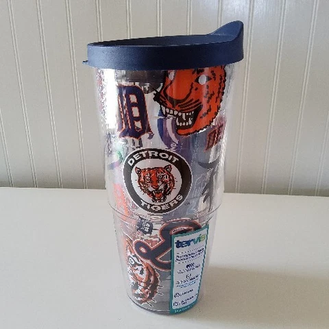 Detroit Tigers 24 Ounce Tervis Tumbler With Lid Cupholder Friendly New Baseball Cover