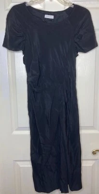 Vestido drapeado plisado mujer RICHARD CHAI negro 100 % seda S/s talla 8 usado en excelente estado ee. uu. Foto 1 de 4