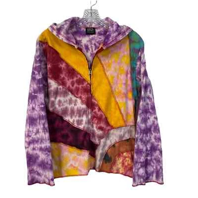 Shop Therapy Tie-Dye Boho Sudadera con Capucha L/XL Algodón Estampado Mixto Patchwork Sudadera  Foto 1 de 4