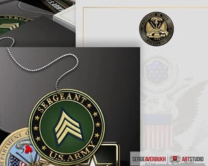 Modèle d'invitation 5x7 sergent de l'armée américaine personnalisable TÉLÉCHARGEMENT NUMÉRIQUE - Photo 1 sur 3