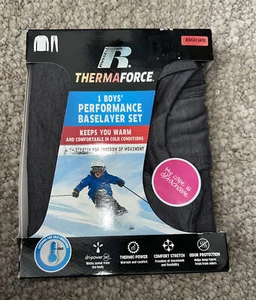 Russell Boys Therma Force Underwear Long Sleeve Top Bottom Set DARK GREY XS - Picture 1 of 4