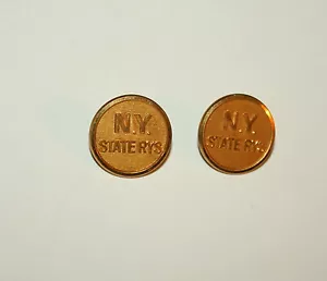 2 1950er New York NYS RYS State Railroad Rail System Transit Uniform Zug Knopf - Bild 1 von 2