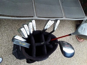 WILSON DRIVER & 5 WOOD; DUNLOP IRONS; PUTTER; G BAG; MEN'S R/H - Picture 1 of 14