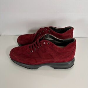 Hogan Interactive Sneaker Women's Size US 8 / EU 38.5 Burgundy Suede Leather