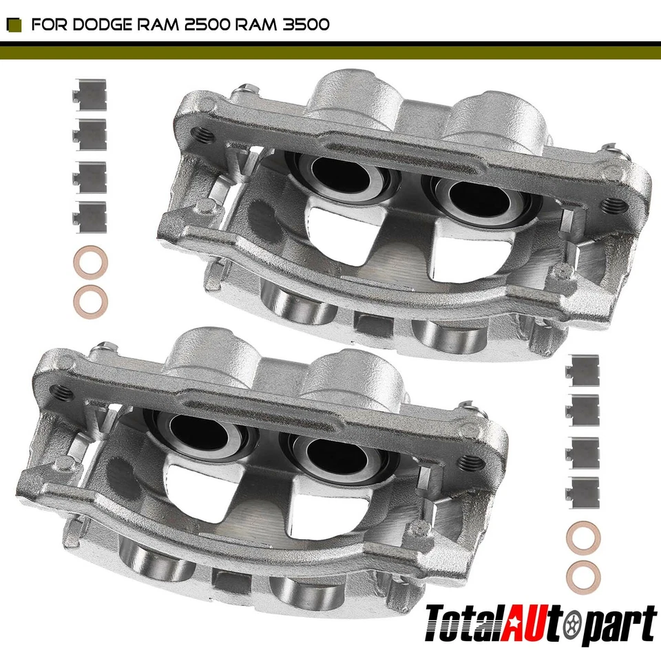 2 件盘式制动卡钳带支架前左右适用于道奇 Ram 2500 Ram 3500 — 第 1/4 张图片