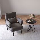 3 In 1 Folding Sofa Chair Recliner Lounge & Single Bed Armchair Guest Bed Grey