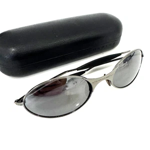 Oakley E Wire Matte Silver Mirror Lens Sunglasses - Picture 1 of 4