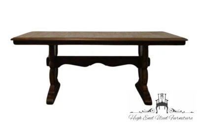 KINCAID FURNITURE Pine Rustic Country French 71" Trestle Dining Table 1057-1-84 - Image 1 of 4
