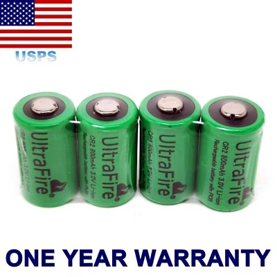 4x 800mAh 3.0V Li-ion Batería Recargable Para UltraFire CR2 15270 15266 NUEVO Foto 1 de 3