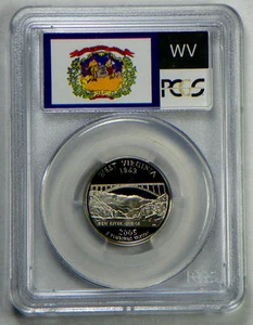 2005-S West Virginia Proof State Quarter PCGS PR70DCAM - State Flag - Picture 1 of 2