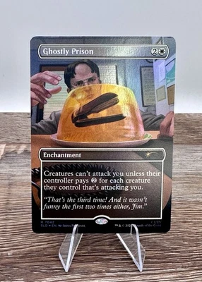Ghostly Prison R Foil #7042 | SLD Secret Lair The Office in hand (MTG) - Image 1 of 2
