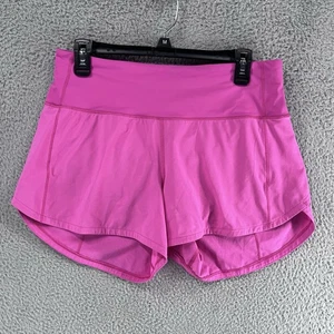 "Pantalones cortos de tiro alto Lululemon Speed Up para mujer 4"" rosa sónico ropa deportiva talla 8 C1" - Imagen 1 de 6