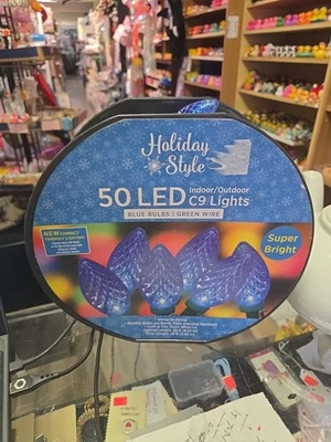  Cadena de luces LED facetadas de Navidad 50 unidades AZUL C9 NUEVO Foto 1 de 4