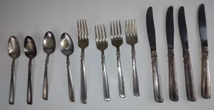 Oneida Prestige Gay Adventure Silver Plate Flatware Lot of 12 Used - Picture 1 of 6