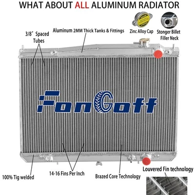 2-Row Aluminum Radiator For 1998-2004 Nissan Frontier 2000-2004  Xterra XE SE AT - Image 1 of 4
