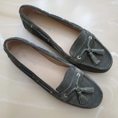 Mocasines de conducción Talbots Everson para mujer de gamuza verde sin cordones de cuero talla 8,5 Foto 1 de 4