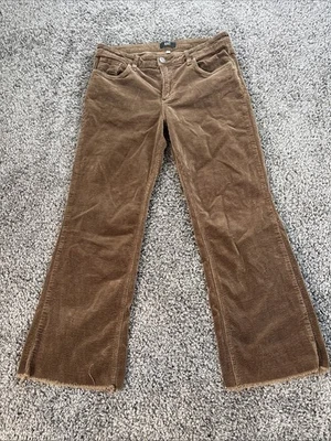 Pantalones acampanados ajustados de pana Kut From The Kloth talla 12 32x27 marrón deshilachado Foto 1 de 4