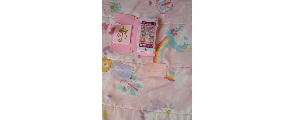 DISNEY PRINCESS Pretty Pink Cell Phone Wristlet Case  and cards- Lights Up! - Image 1 of 1